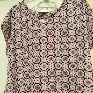 Floral Print Cap Sleeve Blouse